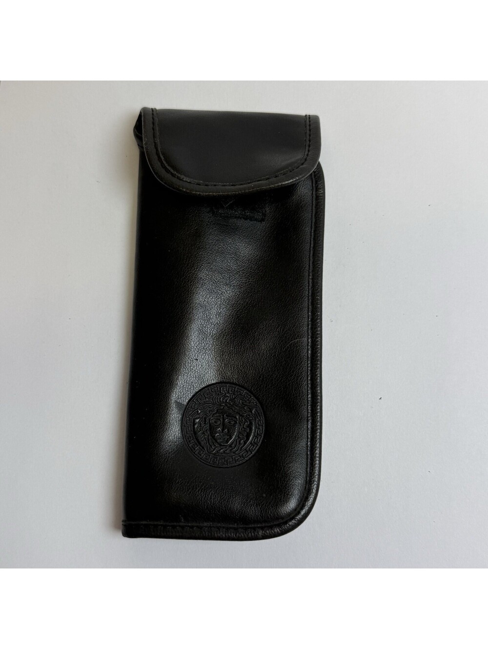 Leather Embossed Medusa Eyeglass Case Only Vintage Versace Rare Made in italy